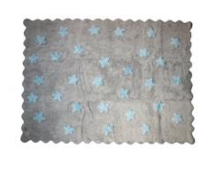Aratextil Eden Tapis Enfant, Coton, Gris et Bleu Ciel, 120Â x 160Â cm