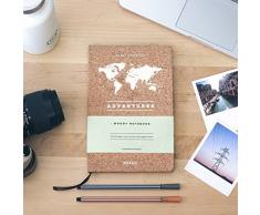 Miss Wood Cahier spÃ©cialement conÃ§ue paratu JournÃ©e, liÃ¨ge/Papier, Adventures, 14Â x 2Â x 21Â cm