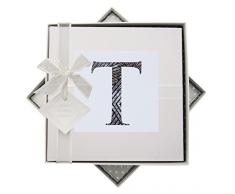 White Cotton Cards Alphabetics Initiale T Album Photo, Multicolore, Medium