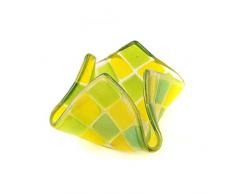 Linzer Linzer Photophore en Verre irisé Jaune doré/Vert Petit Format