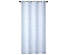 HomeMaison Voilage Jacquard à Ondes Colorées, Polyester, Bleu, 240x140 cm