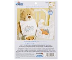 Bucilla cuteasaurus Bavoir Paire estampillÃ© Point de Croix kit