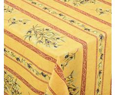 Venilia Oliv Clos des oliviers Linge de Table Nappe Anti Tache, Imperméable, Coton, Rondes, 160 x 160 cm, 55143