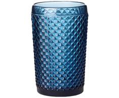 Better & Best Verre à whisky en verre haut décoré de pics Bleu 8 x 8 x 12,5 cm