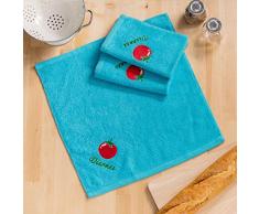 Sancarlos Tomate Chiffon et Cuisine, Cotton, Turquoise, Taille Unique