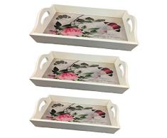 GMMH ElbmÃ¶bel Ensemble de 3 Papillons Rose lN 47-4 bETTTABLETT Plateau de prÃ©sentation en Bois avec Plateau