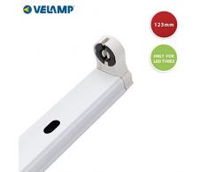 Velamp PI20136 Support, Plafonnier Simple pour 1 Tube LED T8, 120cm. Culot G13. Utilisation en intÃ©rieur. pour Faux Plafond, Bureaux, garages, placards, buanderies, Bianco