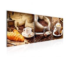 Tableau decoration murale CafÃ© 120 x 40 cm - XXL Impression sur Toile Salon Appartment 3 Parties - prÃªt Ã accrocher - 504133a