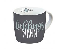 infinite by GEDA LABELS prÃ©fÃ©rÃ©e Homme Porcelaine Tasse, Porcelaine, Gris/Bleu, 12,3Â x 9Â x 8,5Â cm