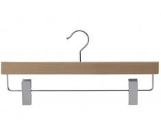 Le Cintre FranÃ§ais - Pack de 100 - EPURE BARC 37 BOIS Cintre Bois HÃªtre Pantalon / Jupe Pinces Gomme Bois Marron 37x1.8x18 cm