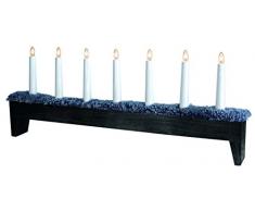 Star 659-60 Svenljunga Chandelier 7 Lumières Bois/Fourrure de Mouton Anthracite/Gris Foncé 26 x 66 cm