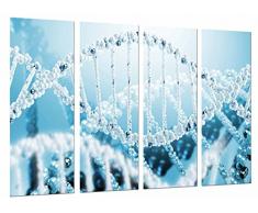 Tableau Moderne Photographique, Impression sur bois, Biologie, Science, Chromosome, ADN ChaÃ®ne blanche bleue, 131 x 62 cm, ref. 27033