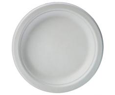 AmazonBasics Assiettes jetables écologiques Compostables et biodégradables 16 cm Lot de 125