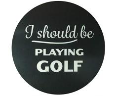 Element Gifts Dessous de Verre Inscription I Should be Playing Golf Gris Taille Unique