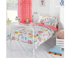Riva Paoletti Enfants Vintage Housse de Couette Set-Multicolour réversible Circus Motif, Blanc, Double