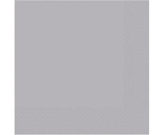 Amscan 33 cm - 2 plis Serviettes de table Argenté