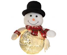 Decor Service Boule de NoÃ«l Bonhomme de Neige avec LED 25 cm, 1 piÃ¨ce.