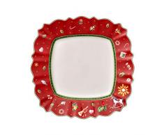 Villeroy & Boch - Toys Delight assiette carrÃ©e, assiette festive pour toutes les occasions, porcelaine premium, rouge, multicolore, adaptÃ©e au micro-ondes