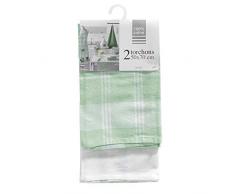 douceur dintérieur 2 torchons 50x70 cm coton perococo vert