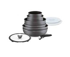 Lagostina Ingenio Essential Batterie de casseroles, aluminium, noir 10 pièces Noir