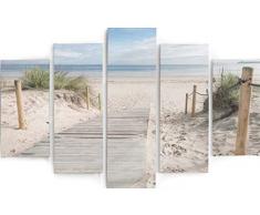 Legendarte PL-129 Tableau Sable sous Les Pieds. Impression Digitale sur Toile, Lienzo, Multicolor, cm. 150x100-5 Panneaux