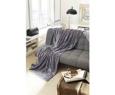 TOM TAILOR Couverture en Polaire Couverture 150Â x 200Â cm, Blanc Naturel, Microfibre, Naturel/Blanc, 38Â x 27Â x 3,5Â cm