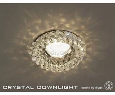 Plafonnier rond en cristal transparent (complet).