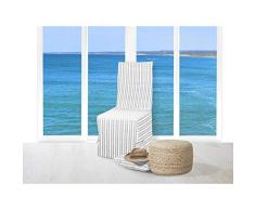 Soleil docre Housse de Chaise Jacquard, Polyester Coton, Gris, 48x35 cm