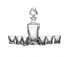 Crystaljulia 11085 Lot de verres à liqueur et carafe Transparent