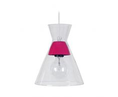 Tosel 16774 Suspension 1 LumiÃ¨re Verre, E27, 40 W, Transparent, 20 x 80 cm