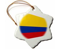 3dRose Image de Columbia Drapeau en Style Contemporain Flocon de Neige Ornement, Multicolore, 7,6Â cm
