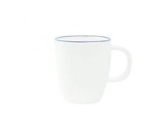 Canvas Home Ltd C37-ES-BL Lot de 4 tasses à expresso en toile avec bord bleu Porcelaine