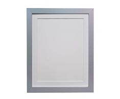 FRAMES BY POST Porte Photo 25 mm de Largeur H7 avec embase Blanche 36 x 24-Pouces pour Photo de 30 x 20-Pouces, Verre Plastique, Argent