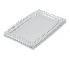 GUILLIN - FESTIPACK PLC450AR CARTON DE 50 Plat de Service Festif Rectangulaire, Plastique, Argent, 46 x 30,5 x 1,8 cm
