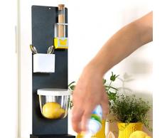 KalaMitica KIT-65 Set Tableau de Cuisine avec Accessoires magnÃ©tiques, kit Cuisine 65, mÃ©tal, Anthracite, 50 x 14 x 1 cm