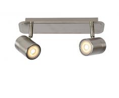 Lucide LENNERT - Spot plafond - LED Dim. - GU10 - 2x5W 3000K - Chrome DÃ©poli