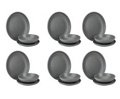Cosy & Trendy 4969355 Service de Table Viva 18 pièces, pour 6 Personnes, Gris
