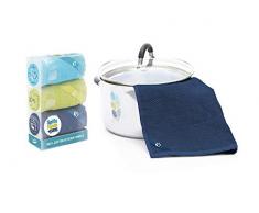 Luckies Casseroles, poêles, salissures & Mains | Set de torchons de Cuisine Plastique, Multicolore, 60x39x0,3 cm