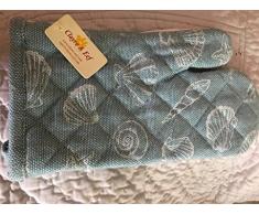 Clayre & Eef SES44BL Gant de Cuisine Motif Coquillages Bleu