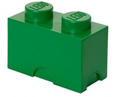 Brique de rangement LEGO 2 plots, Boîte de rangement empilable, 2,6 l, vert
