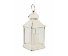 Galileo Casa 2197943 Lanterne en Plastique carrée Antique Blanche, Dimensions p 10,5 x h 2