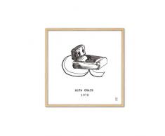 Cuadriman Design ev18Â m Tableau Chair, Bois, Blanc et Noir, 62Â x 62Â cm