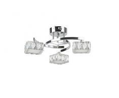 interfan plafonnier lED Ã 3Â lumiÃ¨res, argent