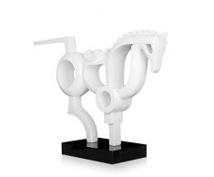Arte Dal Mondo D7849PW Vitesse Sculpture Abstraite en résine laquée avec Base en marbre, White, 78x51x20 cm