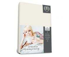 Bed-Fashion Drap-Housse, Jersey, Blanc cassé, lit Simple, 80 x 220 cm
