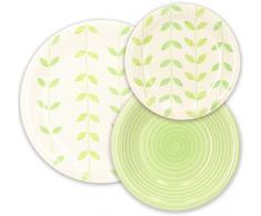Tognana Service de table 18Â piÃ¨ces Botanic, grÃ¨s, vert