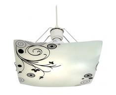 Tosel 11914 Suspension Mailys Verre 100 W E27 Noir