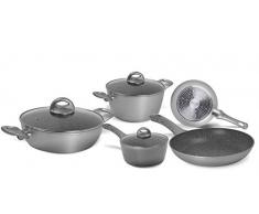 Aeternum y00set0229 Essential Set Batterie de poêles et casseroles 8 Pièces, adapté à linduction, aluminium, Silver