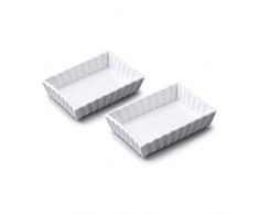WM TSET133 Bartleet & â¿Sons 1750 Lot de 2 plats rectangulaires en porcelaine Blanc 11 x 8 cm