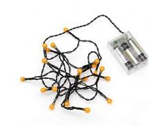 Konstsmide 1491-007 Guirlande dEclairage de Cerise sur Pile 20 LEDs Jaune CÃ¢ble Noir